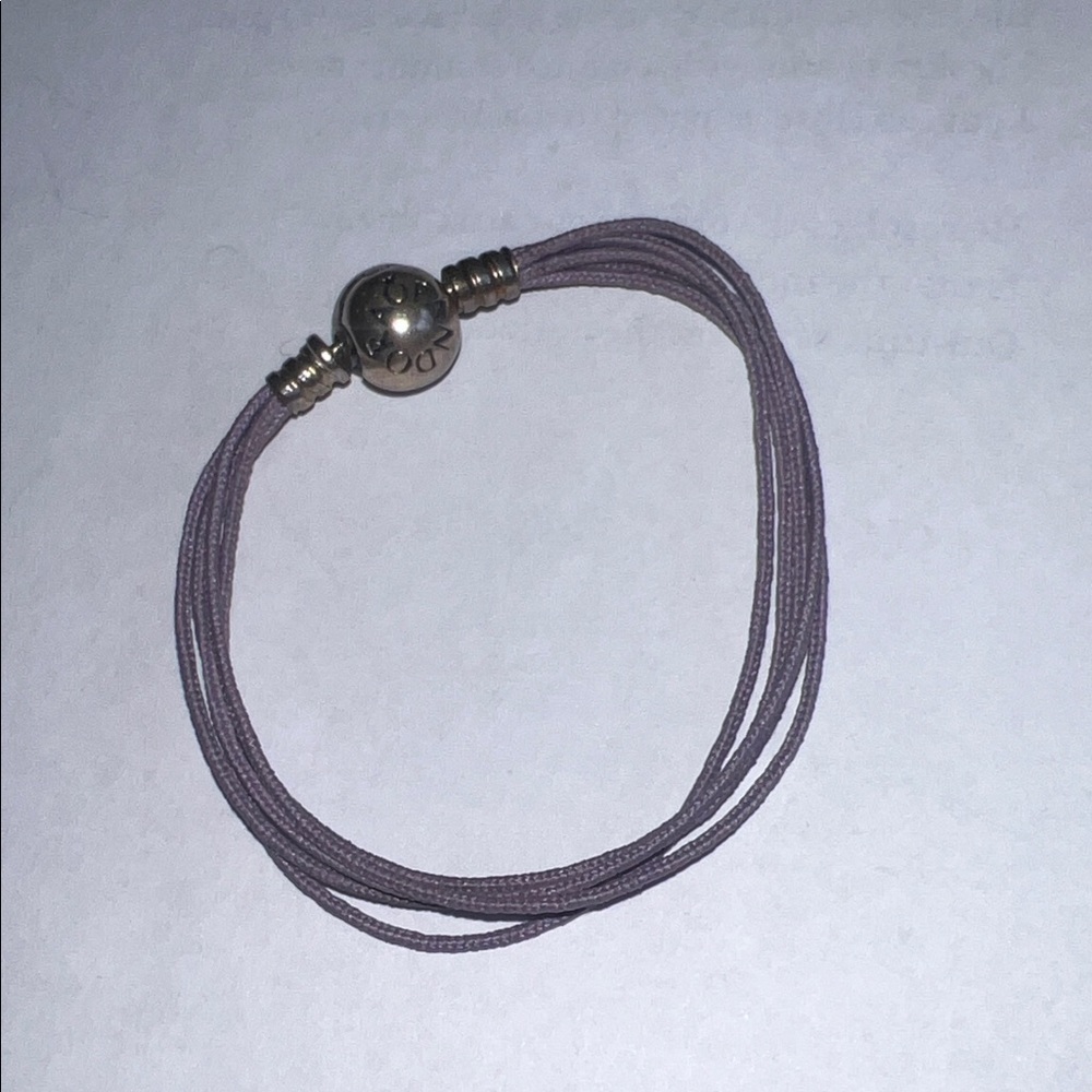 Pandora Purple Multi-Strand Cord Bracelet with Silver Clasp